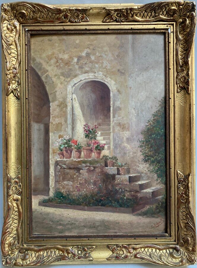 Null F. SCHAEFER (XIX-XXème)

Le château Jaouen, l'escalier fleuri, portillon Ou&hellip;