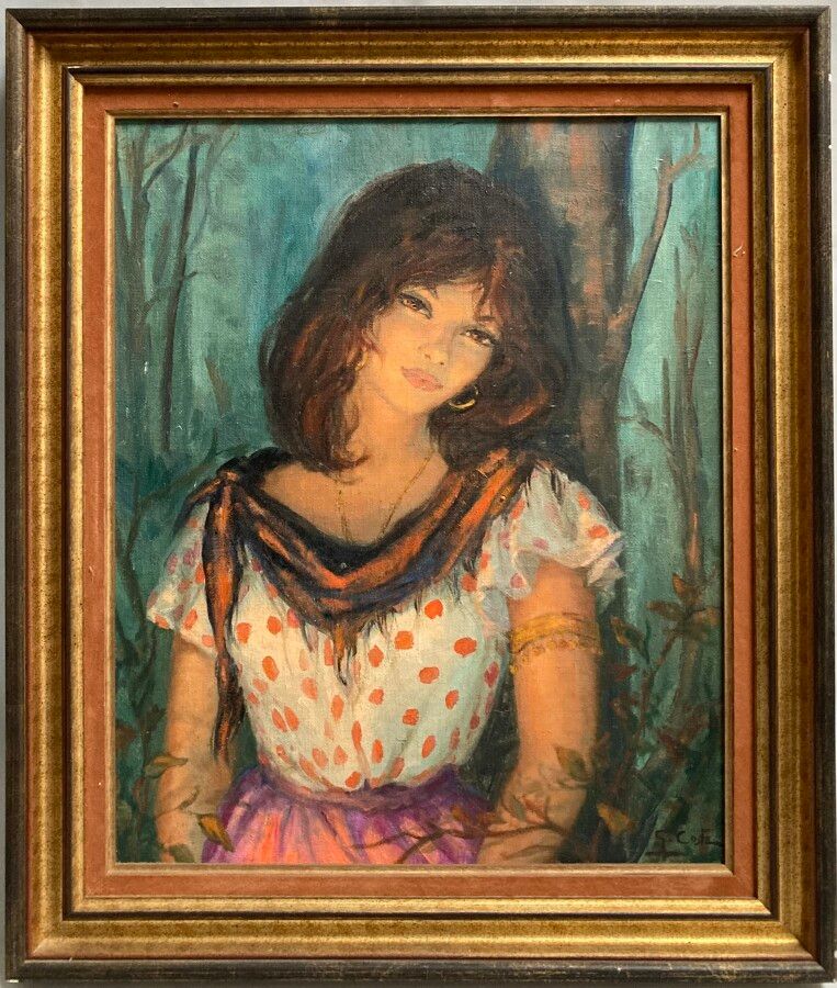 Null G. COSTE (XXth)

Young gypsy woman

Oil on canvas signed lower right

61 x &hellip;