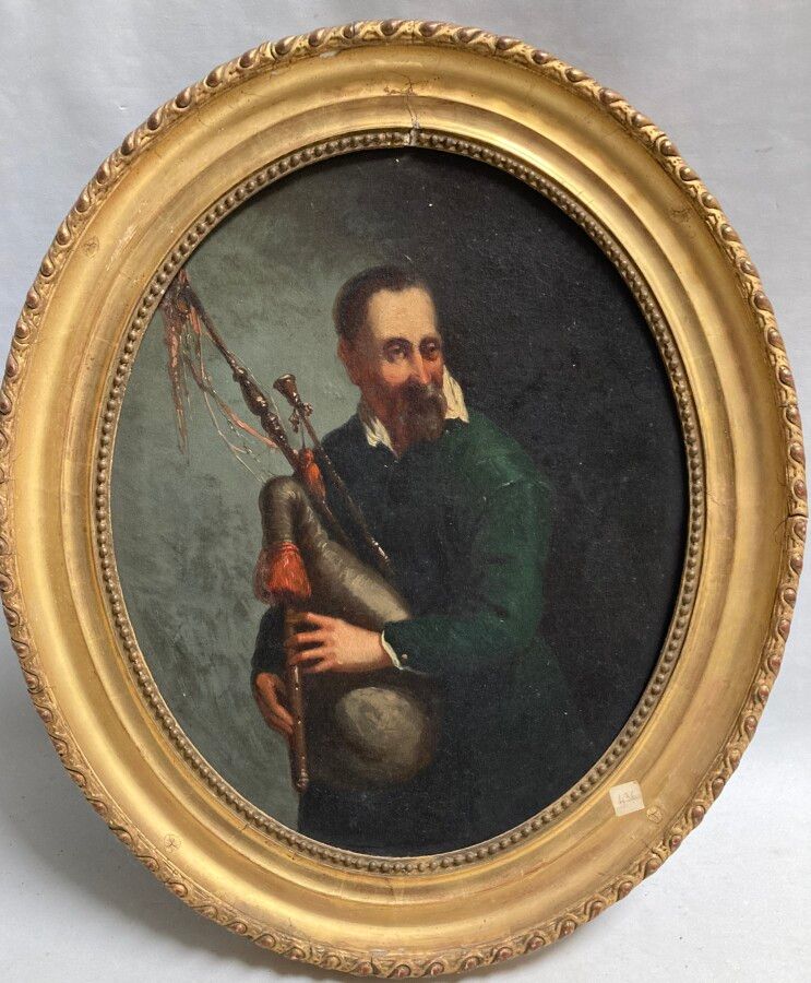 Null FRENCH SCHOOL of the 19th century

Man with bagpipes

Oil on oval panel

46&hellip;