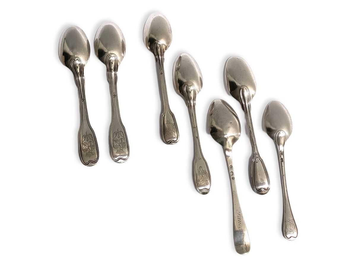 Null Seven silver COFFEE SPoons, different models

XVIIIth century for six, 1798&hellip;