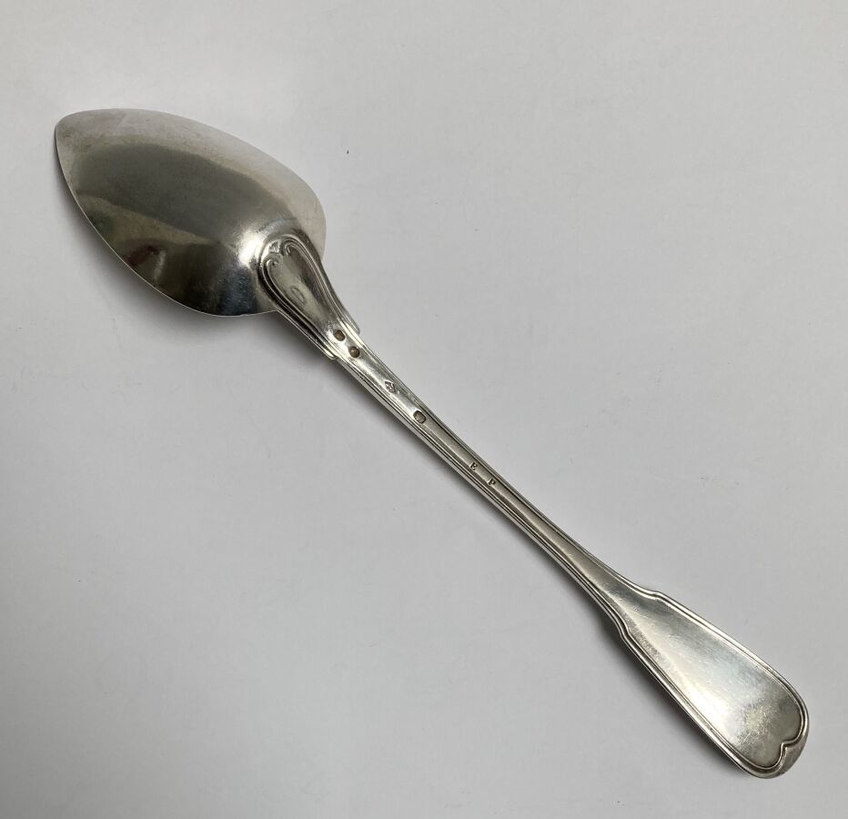 Null 银质拉古特勺，锉刀模型

巴黎，1819-1838年

Goldsmith: JJ

长：28.5厘米 重量：132克