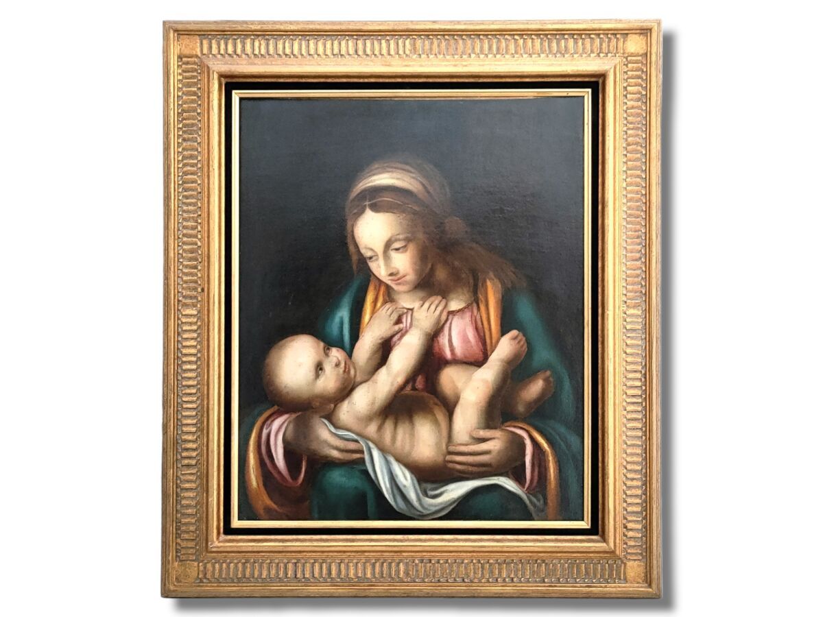 Null 16世纪意大利学校

圣母与圣婴

布面油画

65 x 53厘米（修复体）