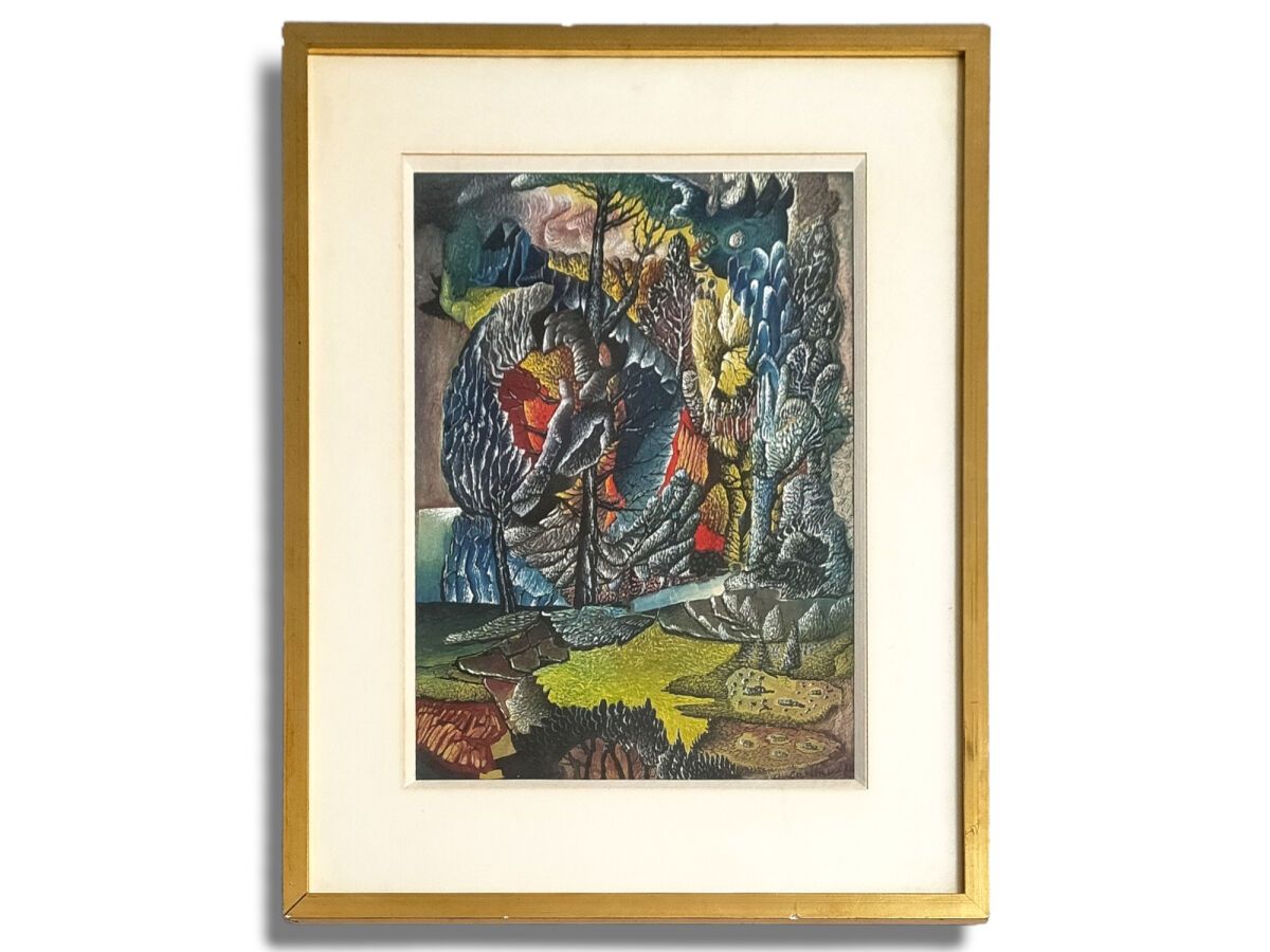 Null Aristide CAILLAUD (1902-1990)
Broceliande, 1972. 
Gouache signed and dated &hellip;