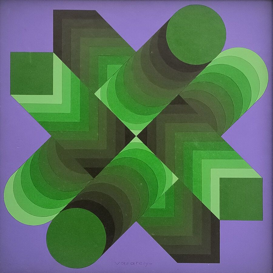 Null Victor VASARELY (1908-1997)
ESSEX-II, 1976-77. 
Acrylique sur panneau signé&hellip;