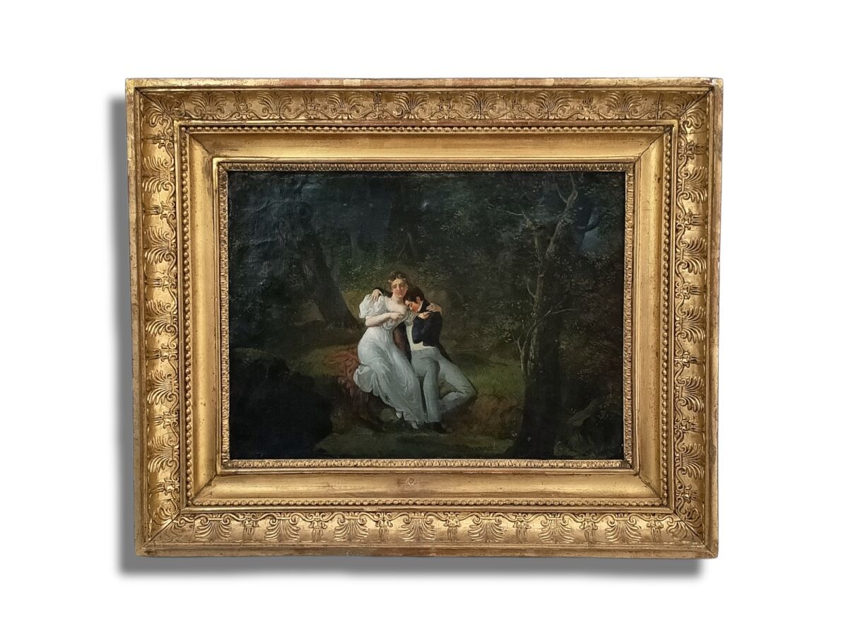 Null ECOLE FRANCAISE vers 1820/1830
Scène galante
Huile sur toile
24.5 x 33 cm
