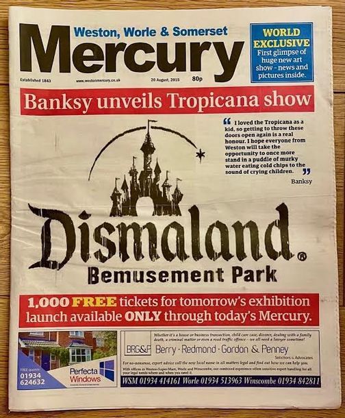 BANKSY (d'après) (Anglais - Né en 1974) 
Mercury newspaper dedicates several art&hellip;