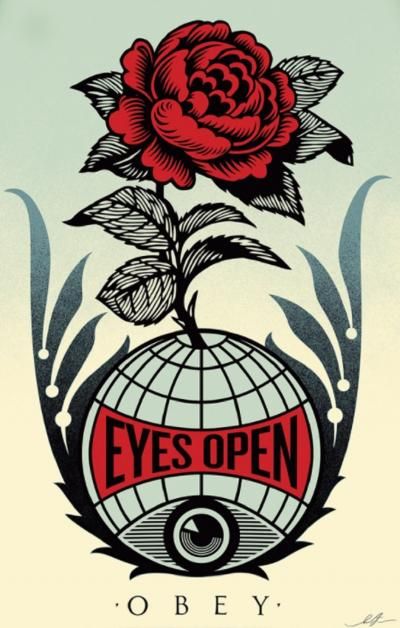 Shepard FAIREY (né en 1970) 谢帕德-费雷

睁大眼睛，2021年

91 x 60厘米。厚厚的奶油纸上的胶印石版画。签名：Shepa&hellip;