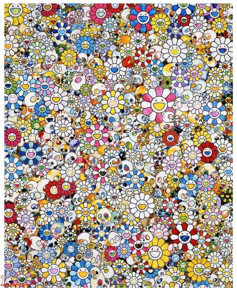 Takashi MURAKAMI 骷髅头和花多色

丝网印刷，限量300份

有艺术家签名和编号的作品

68,9 x 53 cm
