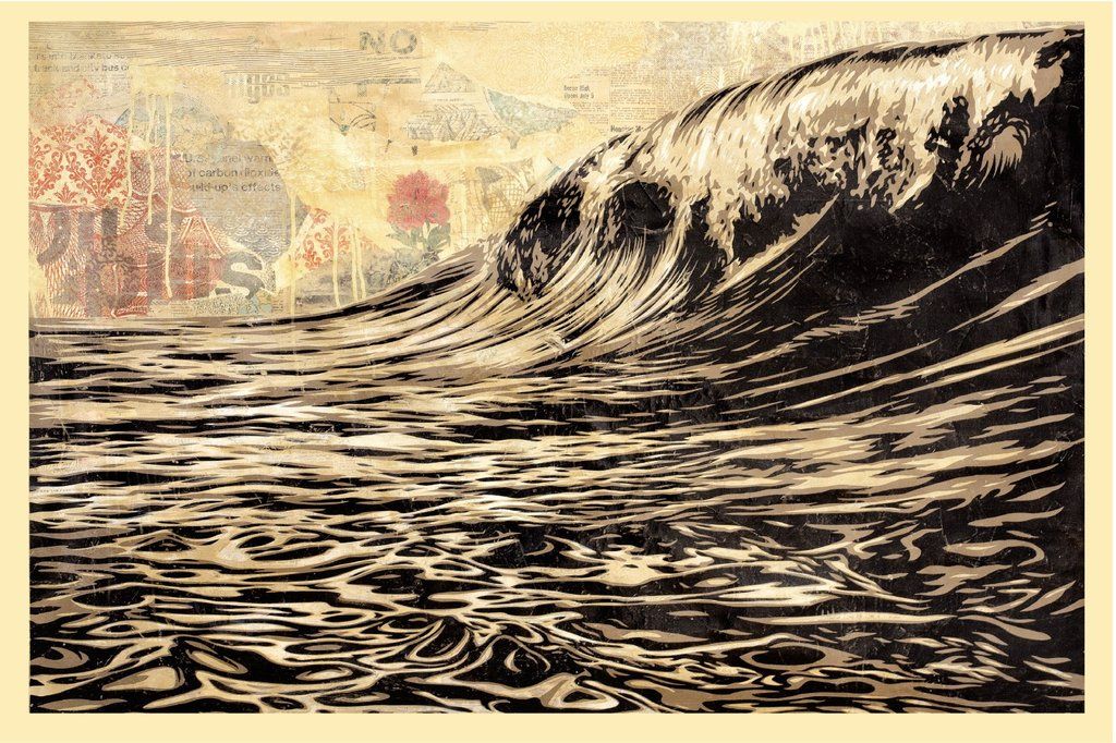 Shepard FAIREY (né en 1970) 谢帕德-费雷

暗波，2021年

91 x 60厘米。厚厚的奶油纸上的胶印石版画。签名：Shepard&hellip;