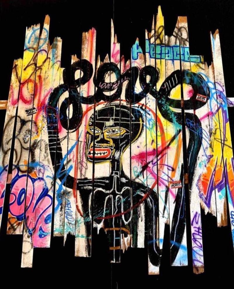 Onemizer TITLE: Basquiat Love

TECHNIQUE : " palette " spray paint, acrylic, fel&hellip;