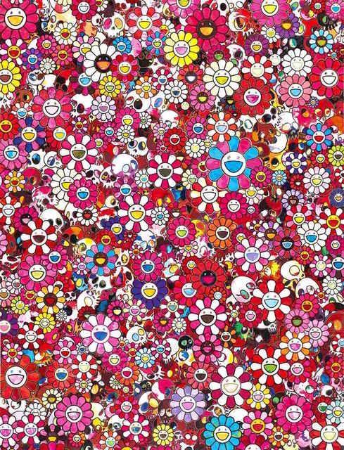 Takashi MURAKAMI 骷髅头与花红

丝网印刷，限量300份

由艺术家签名并编号的作品

68,9 x 53 cm