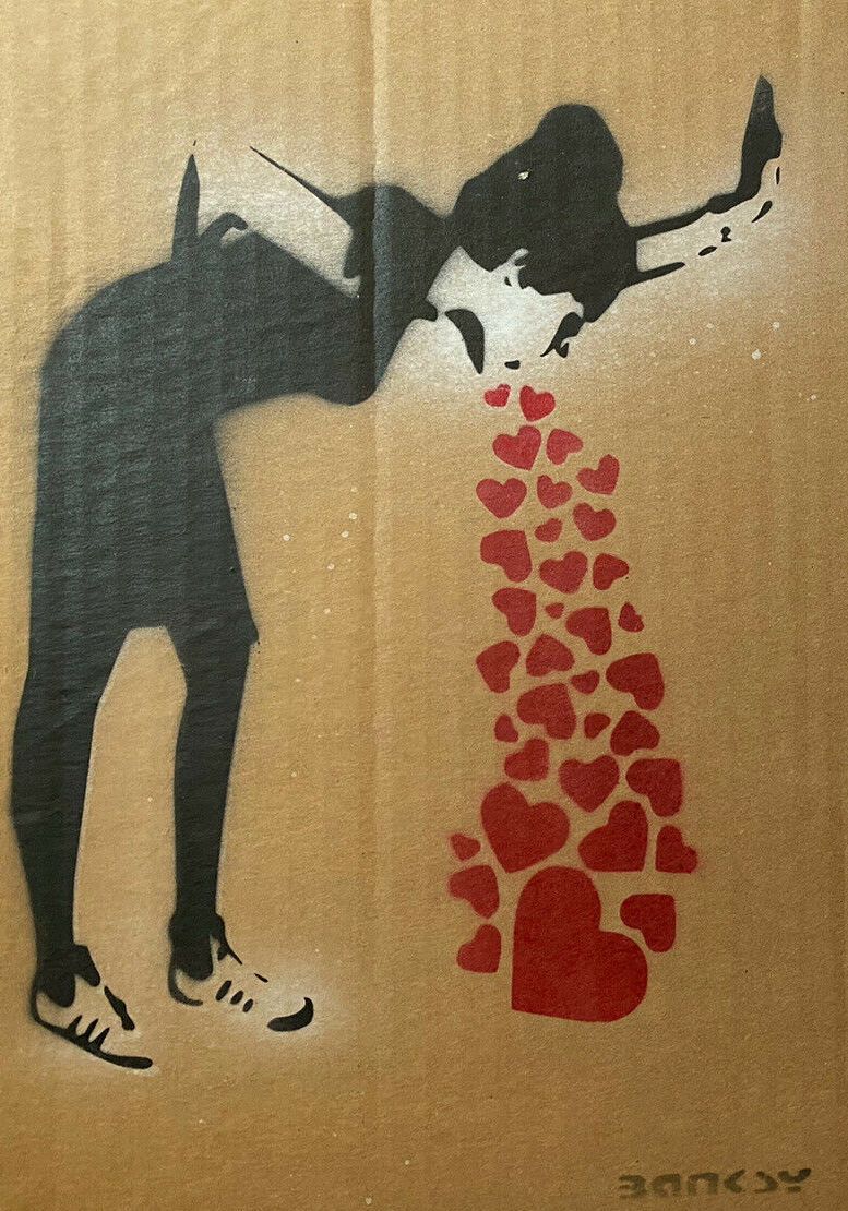 Banksy né en 1974 (D'après) BANKSY (After) (1974) - "LOVE SICK", Weston Super Ma&hellip;