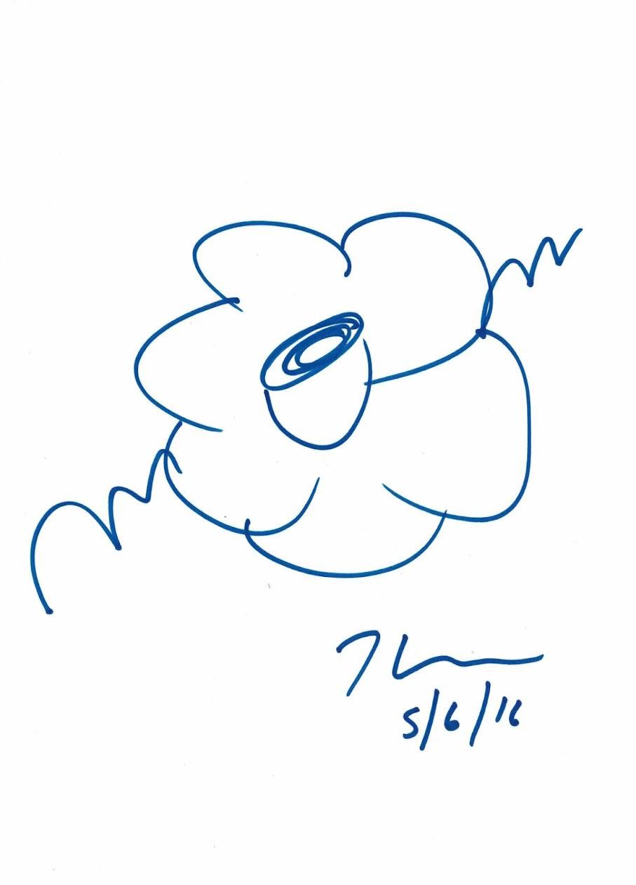 JEFF KOONS Flower, 2016

Blue felt pen drawing

Signed and dated lower right

Fo&hellip;