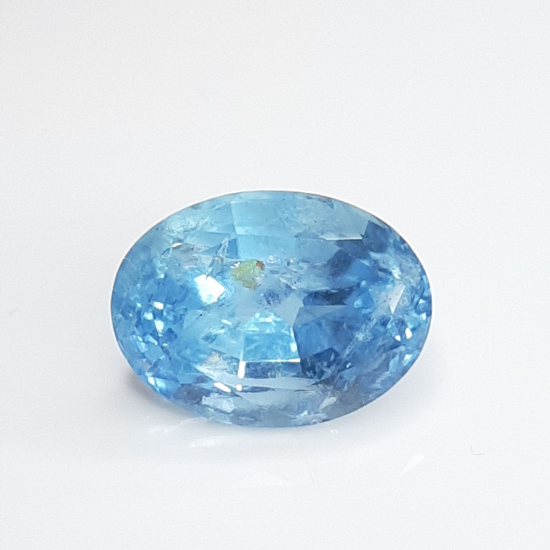 Aigue-marine - BRESIL - 14.70 cts 天然海雕 - 产自巴西 - 圣玛丽亚蓝颜色 - 椭圆形 - 美丽的纯金内含物 - 重量14.&hellip;