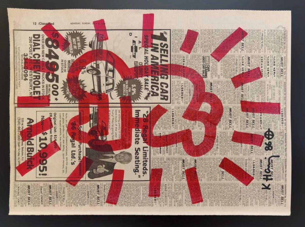 Keith Haring (né en 1958) (Attr.) Sans titre, 1986 
Dessin au marqueur rouge sur&hellip;