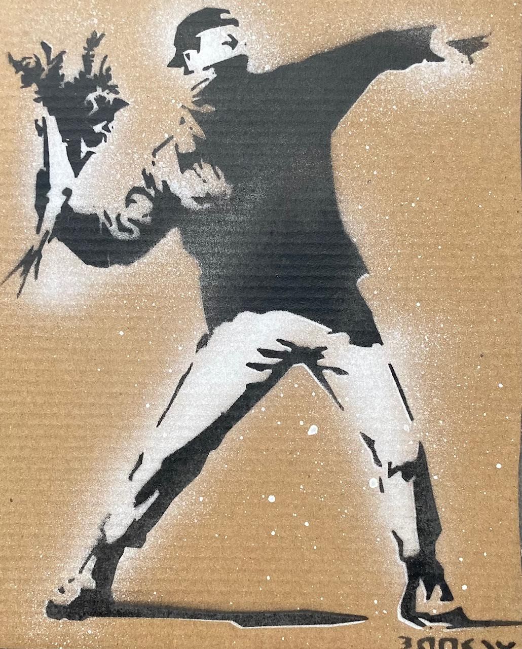 Banksy né en 1974 (D'après) BANKSY (After) (1974) - "FLOWER THROWER", Weston Sup&hellip;