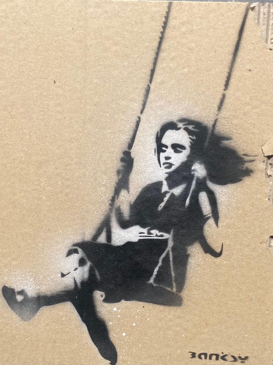 Banksy né en 1974 (D'après) BANKSY (D'après) (1974) - "GIRL ON SWING", Weston Su&hellip;