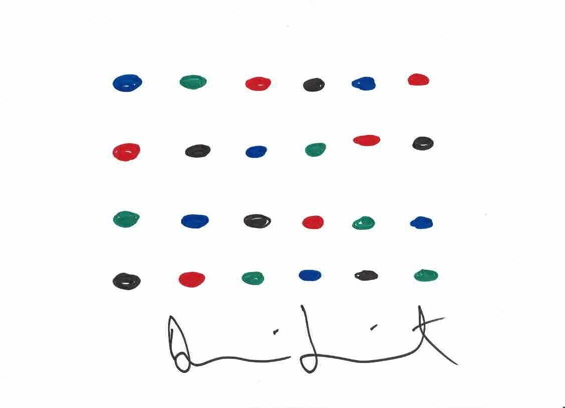 Damien HIRST (Né en 1965) Spots drawing - "tâches colorées"

Dessin coloré aux f&hellip;