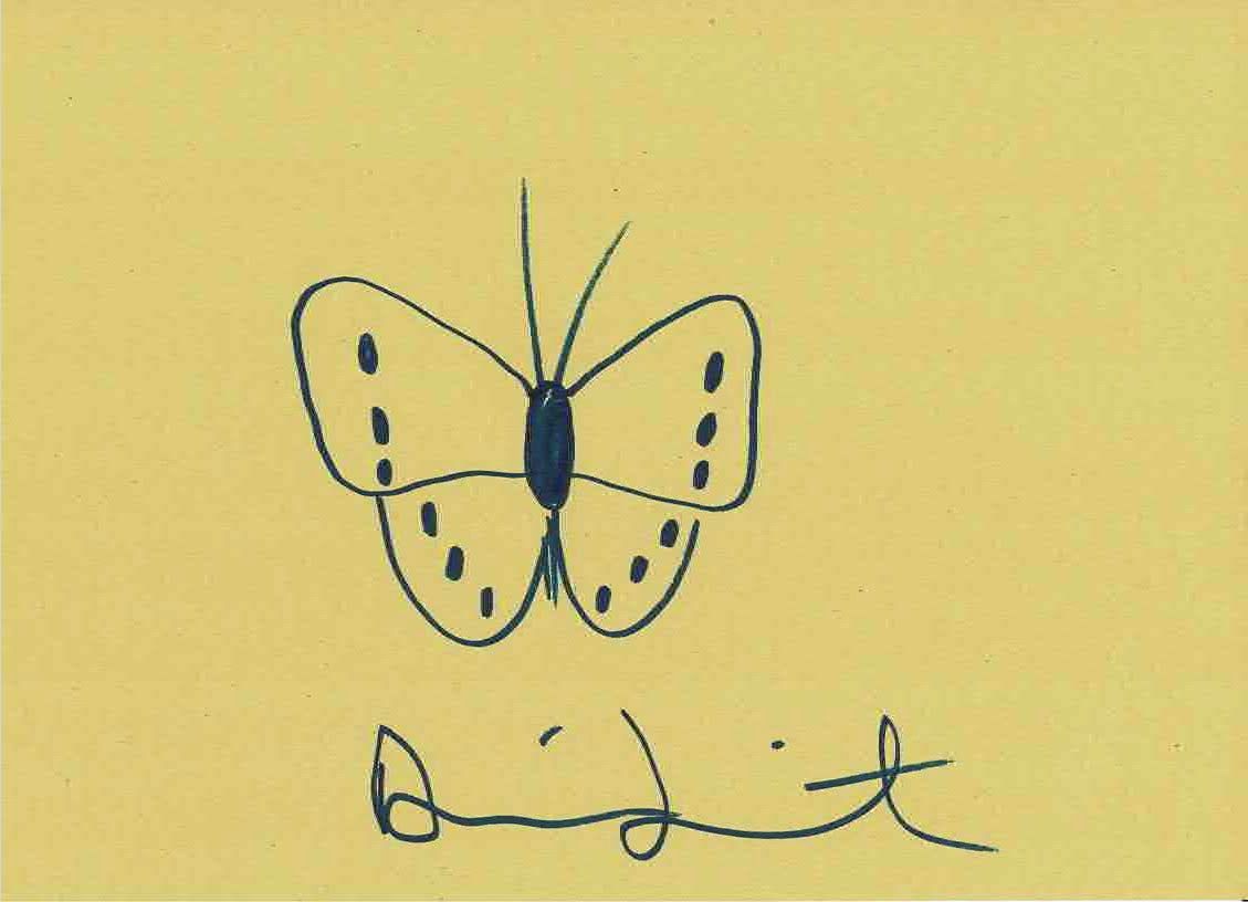 Damien HIRST (Né en 1965) Butterfly drawing - butterfly 
Colored drawing with bl&hellip;