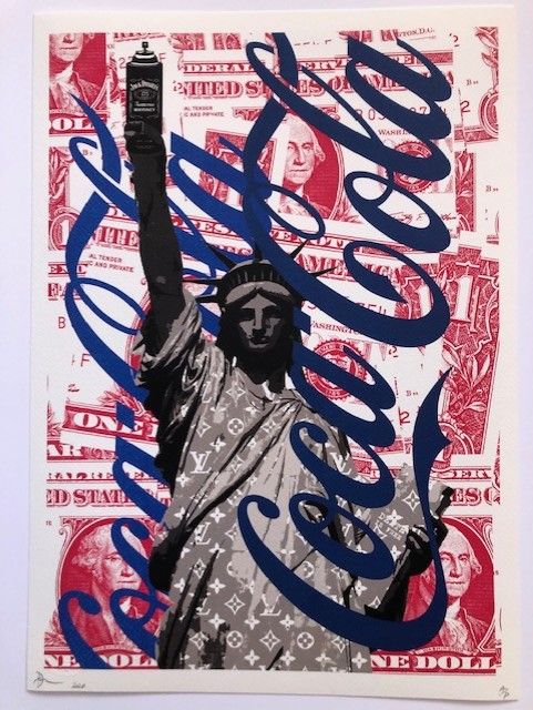 Death NYC 由艺术家DEATH NYC创作的石版画，有签名、日期和编号(42*35)

标题：美国的陈规陋习。2022

出售时附有艺术家的真实性证明。