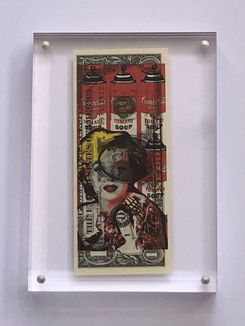 Death NYC Banconota da un dollaro serigrafata dall'artista DEATH NYC, firmata, d&hellip;