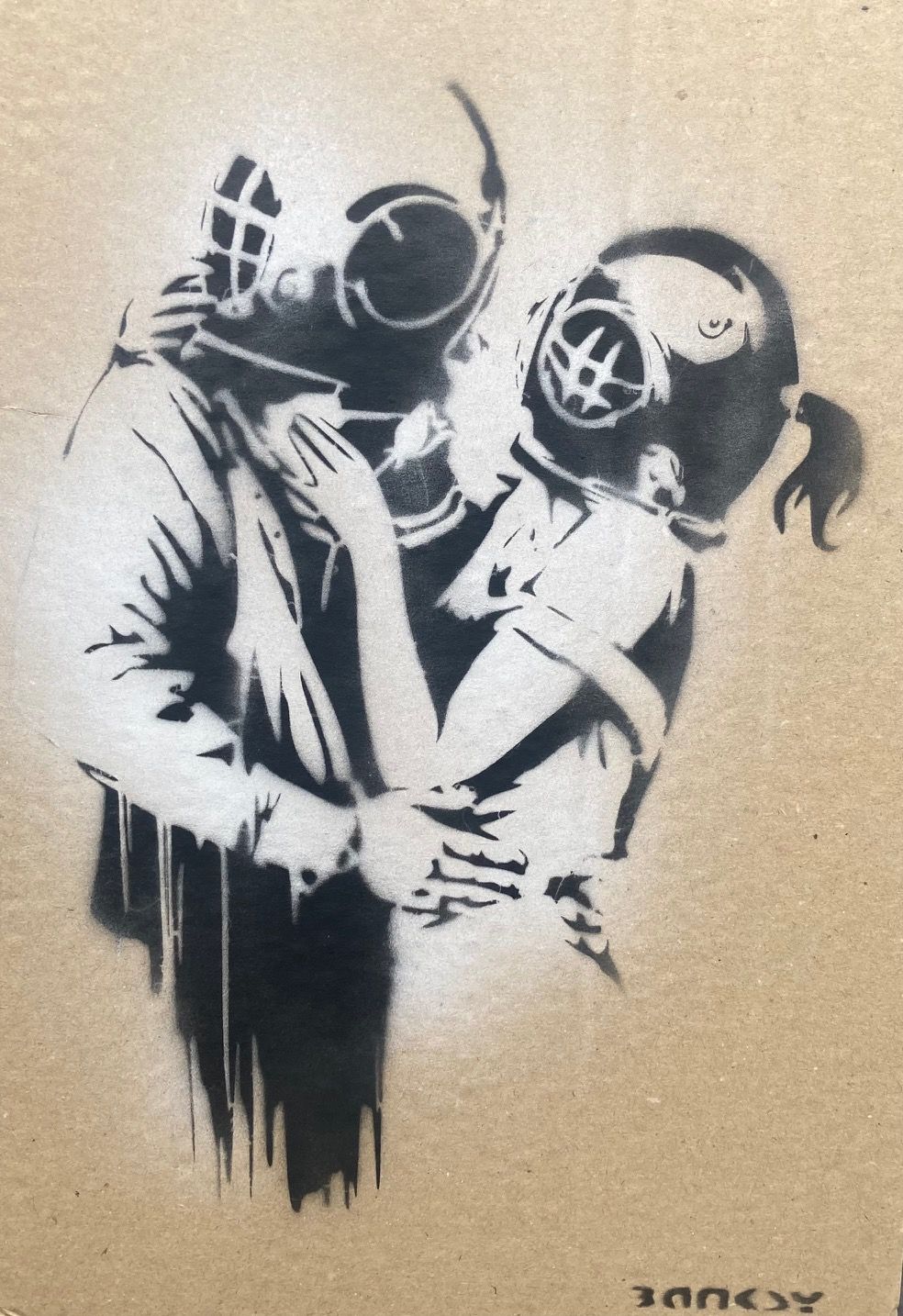 Banksy né en 1974 (D'après) BANKSY (D'après) (1974) - "DIVER LOVERS", Weston Sup&hellip;