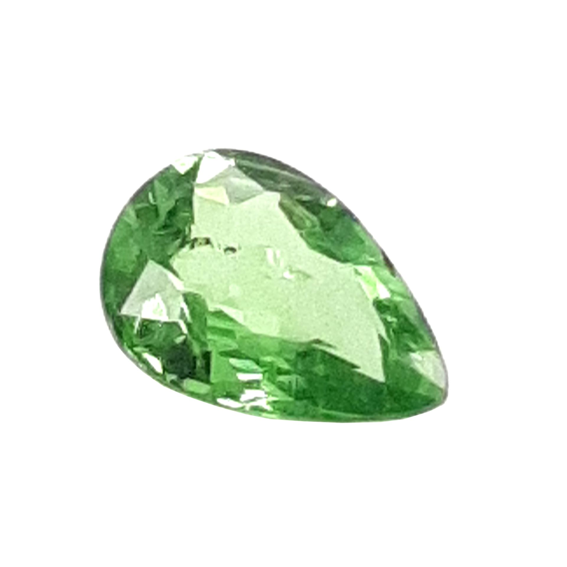 Tsavorite Tanzanie -1.25 cts 坦桑尼亚产绿宝石 - 绿色 - 透明 - 梨形 - 重量1.25克拉 - 尺寸：8.34 x 6.07&hellip;