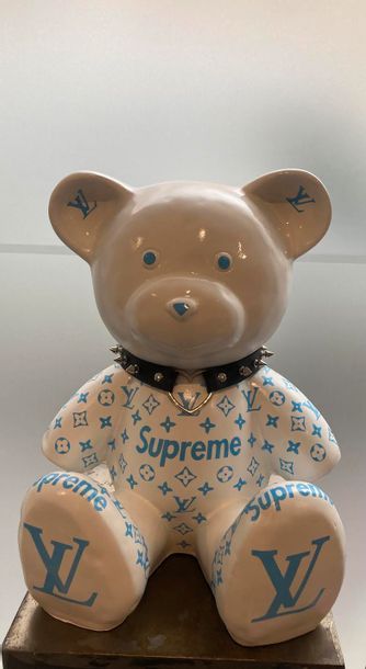 SUPREME Teddy Bear Sculpture (Sky blue), 2023 With remov…