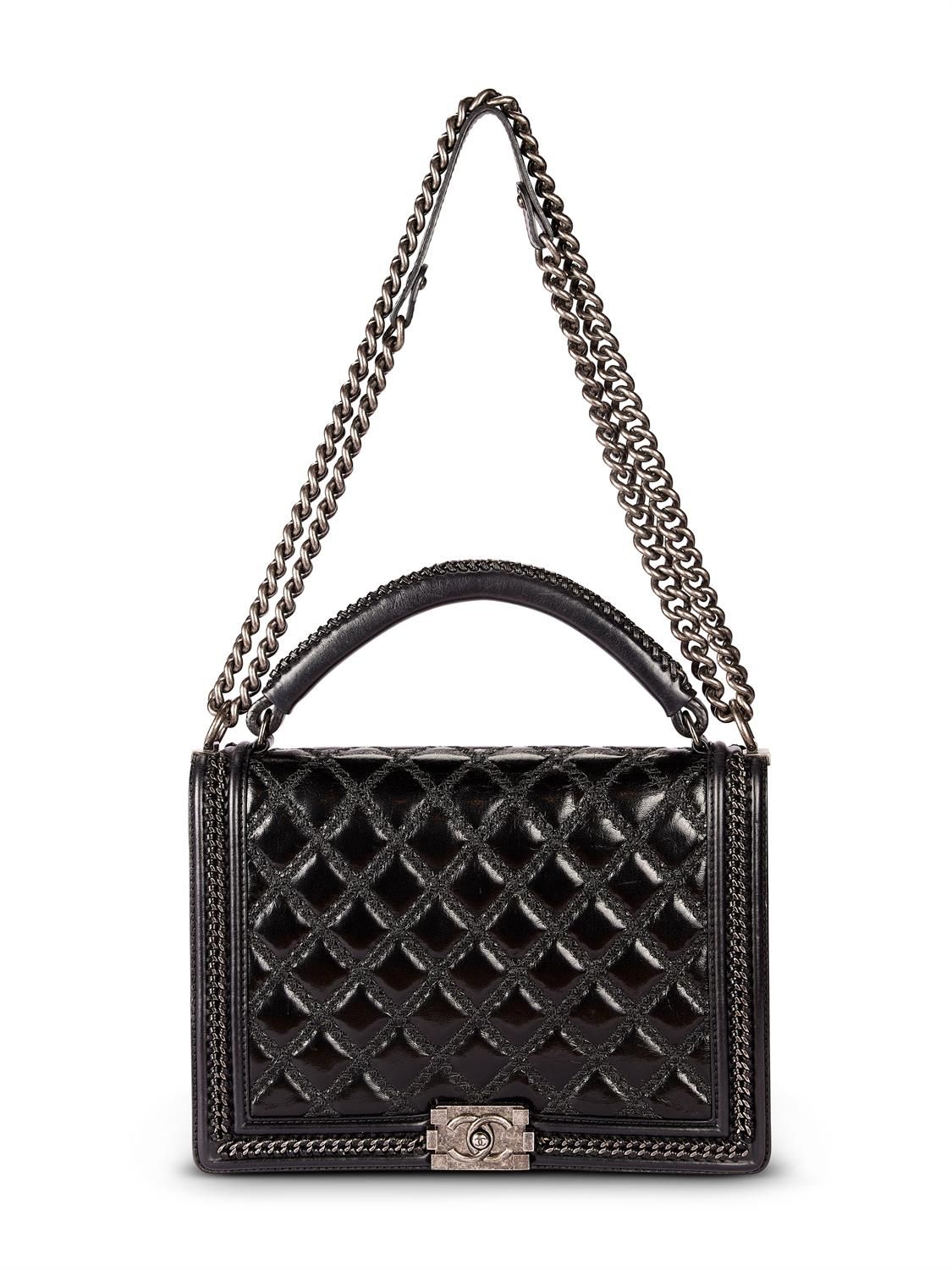 Chanel, Boy, a black calfskin quilted leather shoulder bag Chanel, Boy, a black &hellip;