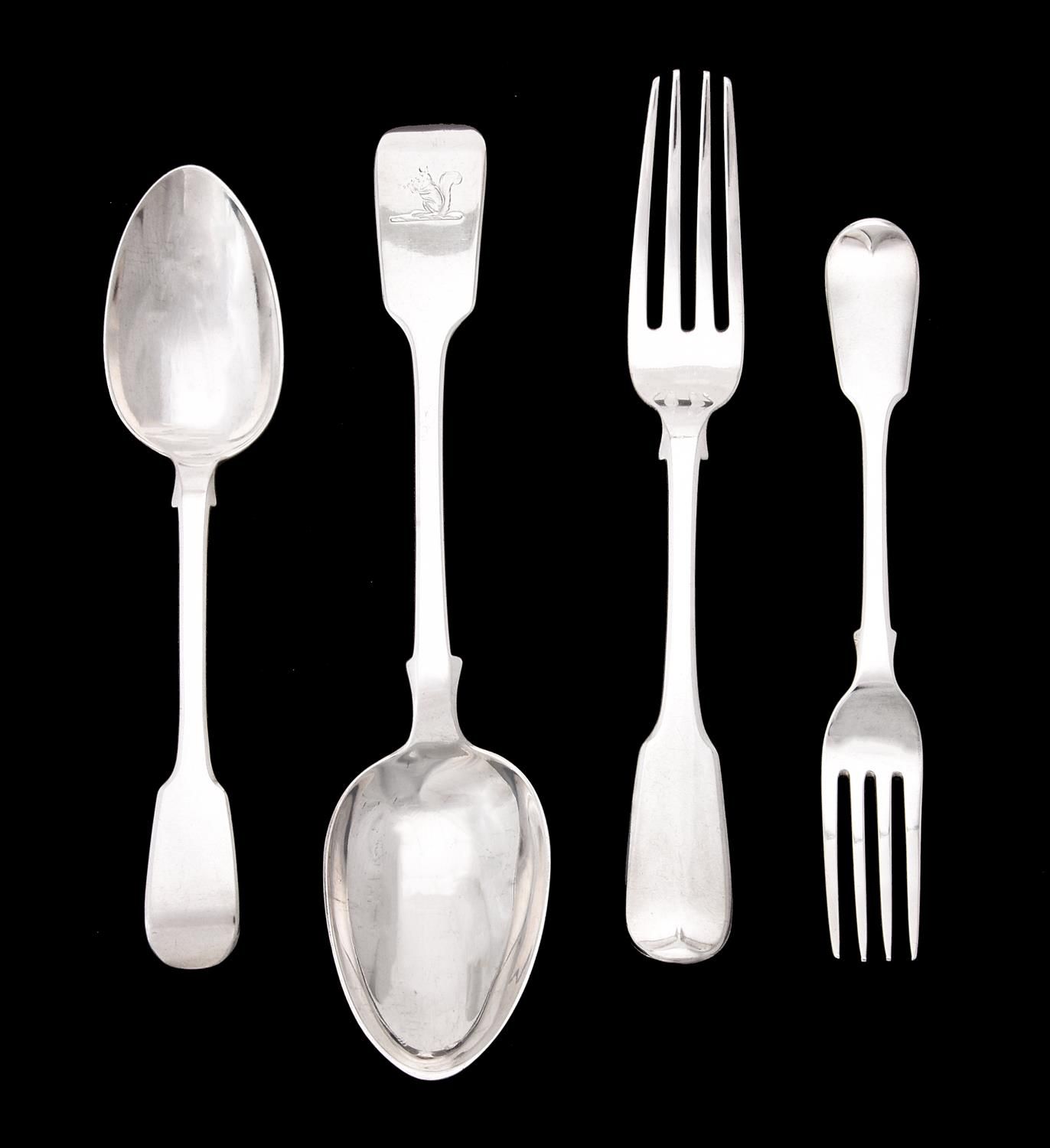 A collection of silver fiddle pattern flatware A collection of silver fiddle pat&hellip;