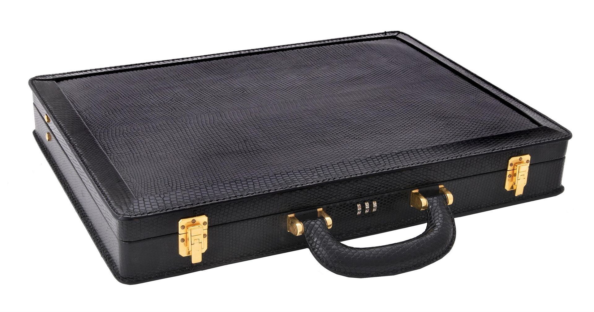 Y Lanvin, a black lizard skin briefcase 
Y Lanvin, a black lizard skin briefcase&hellip;