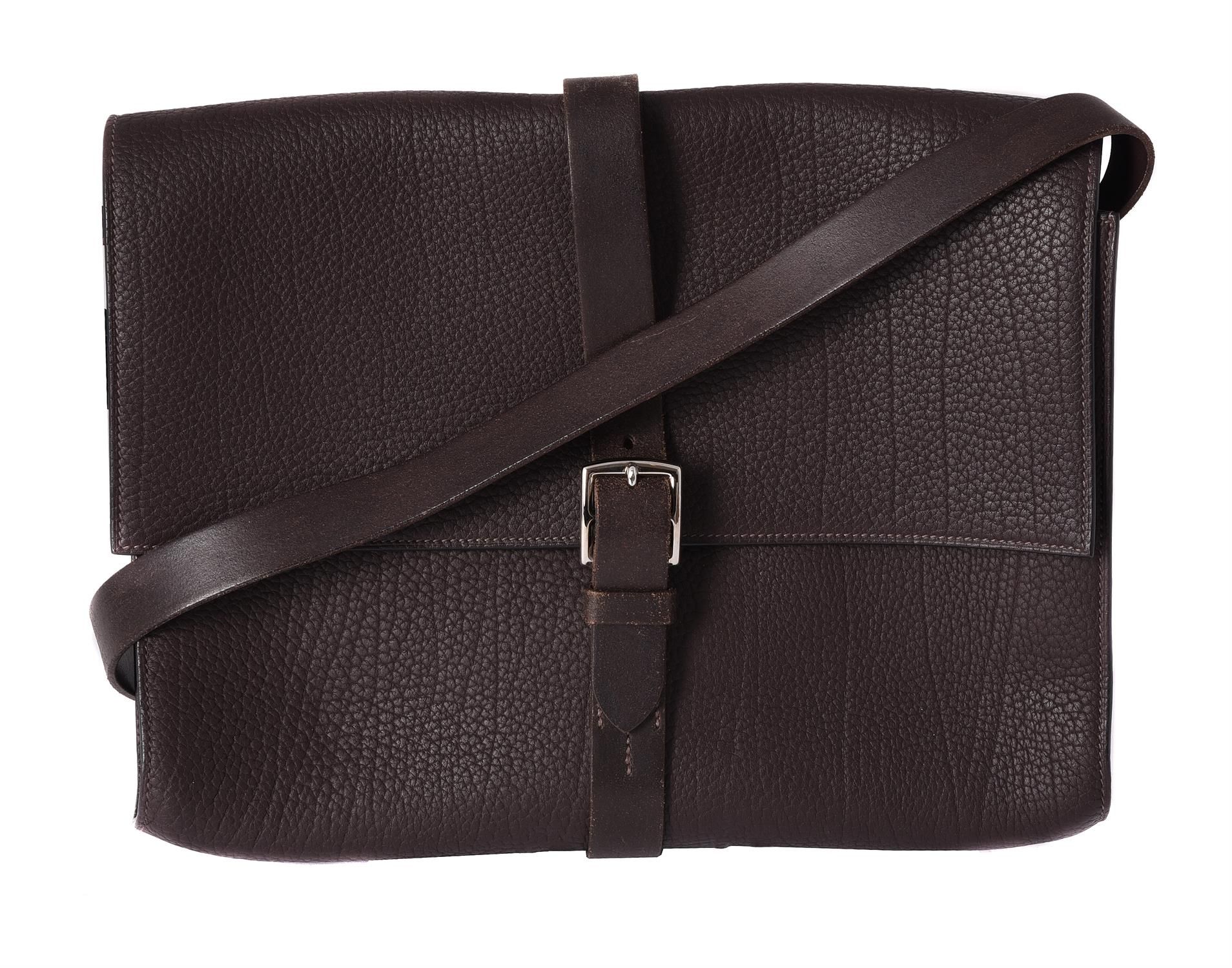 Hermes, a brown leather satchel bag Hermes, una borsa satchel in pelle marrone, &hellip;