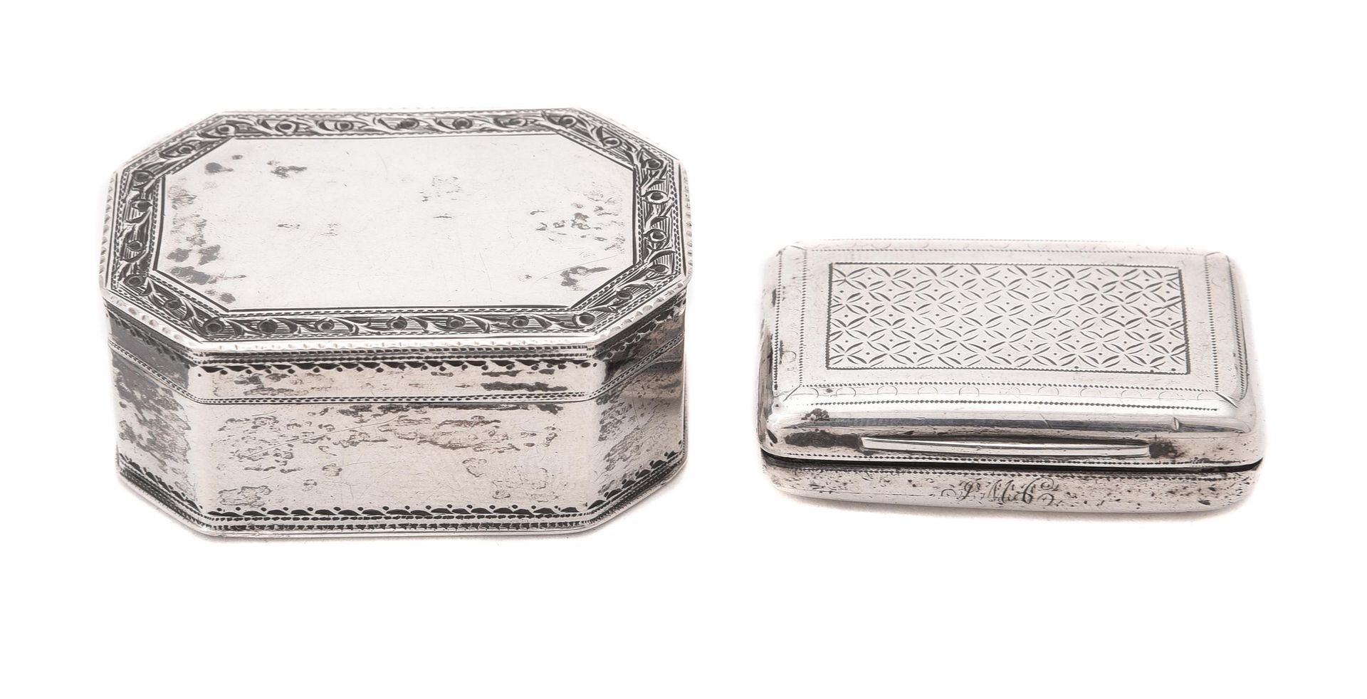 A George III silver octagonal snuff box by Susannah Barker A George III silver o&hellip;