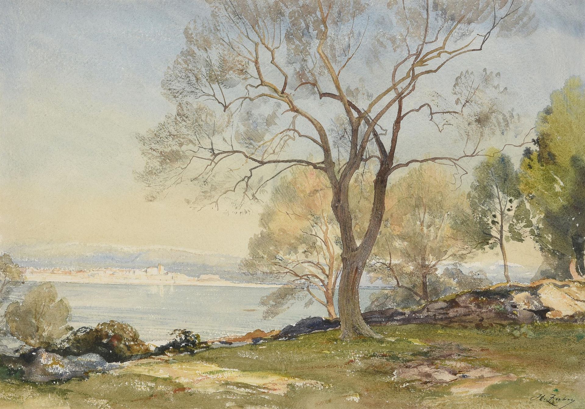 Jean Henri Zuber (French 1844-1909), River landscape Jean Henri Zuber (francese &hellip;