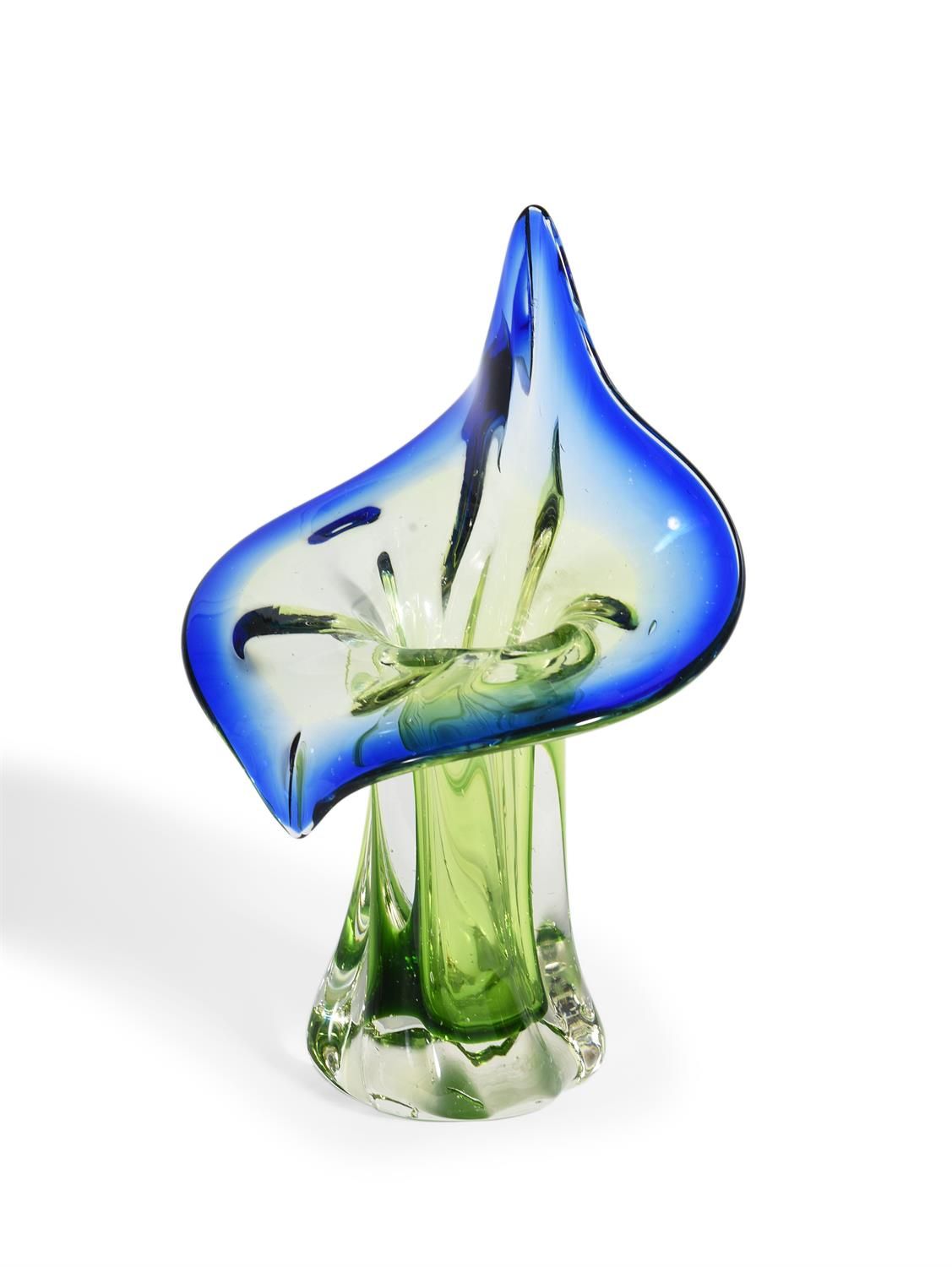 A MURANO 'JACK IN THE PULPIT' COLOUR AND CLEAR GLASS VASE, ITALIAN VASE EN VERRE&hellip;