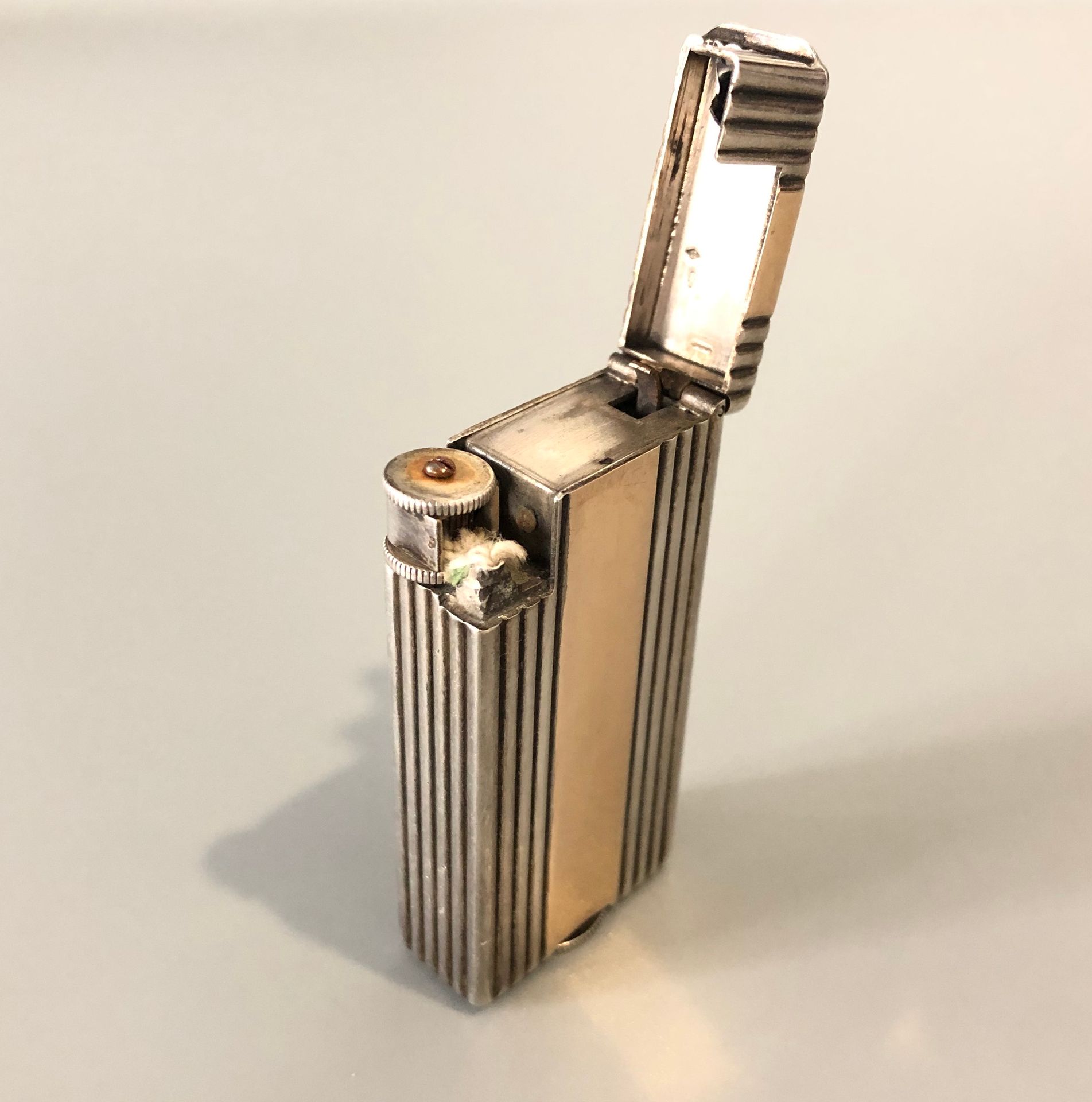 Null BOUCHERON - Lighter with meche in silver (800 thousandths) doubled by gold &hellip;