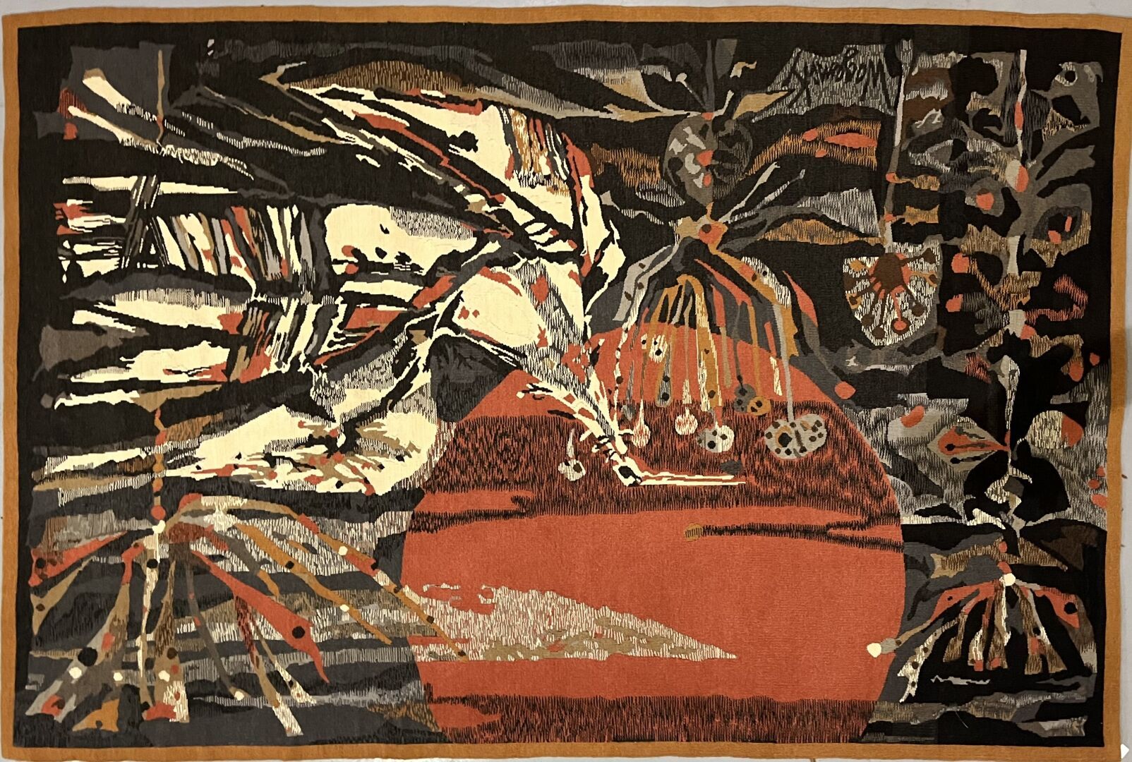 Robert Wogensky (1919-2019) Vacarès. 

Tapisserie tissée en laine de couleurs à &hellip;