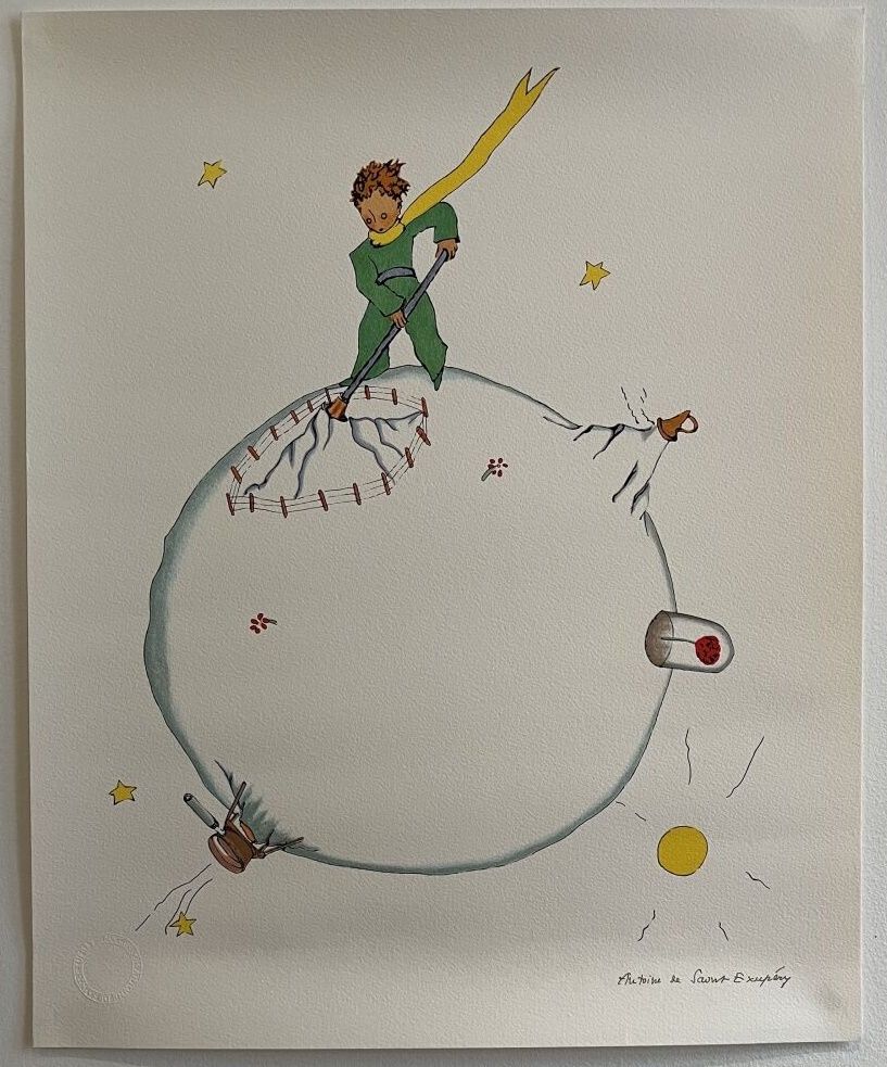 Antoine DE SAINT EXUPERY (D'après) Ensemble de 3 lithographies en couleurs sur p&hellip;