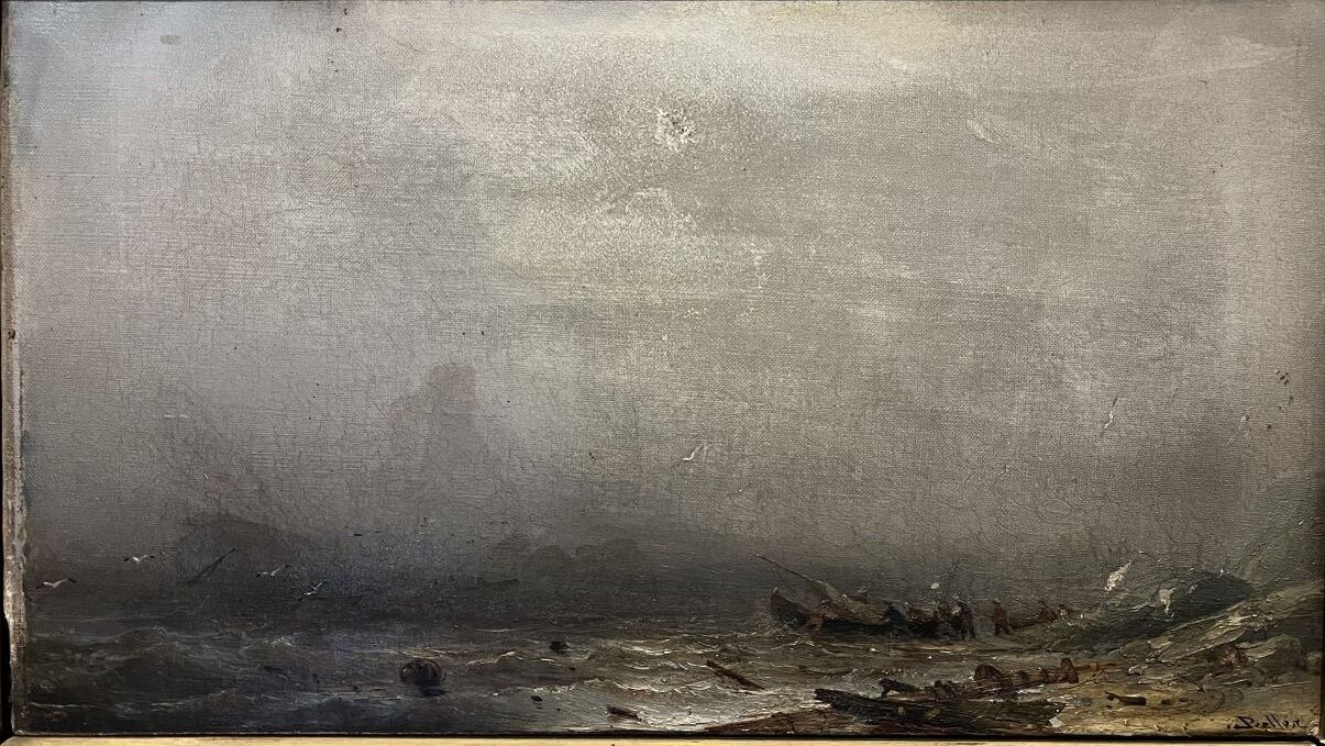 Friedrich II PRELLER (1838-1901) Marine. 

Huile sur toile signé en bas à droite&hellip;