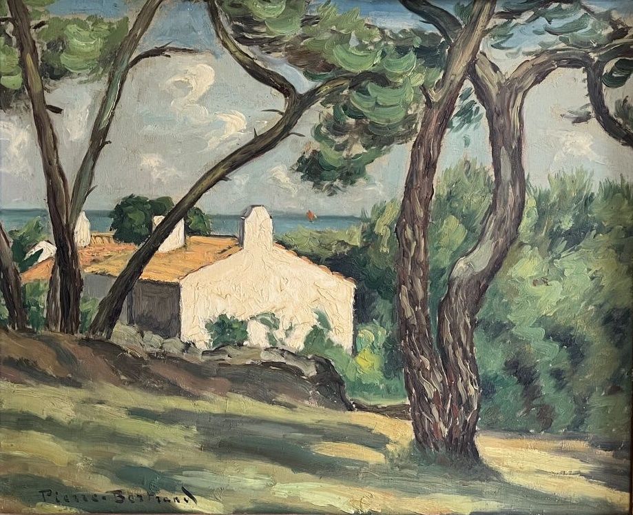 Pierre BERTRAND (1884-1975) La maison dans les pins. 

Huile sur panneau, signée&hellip;