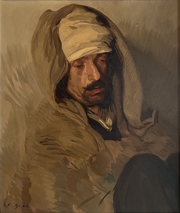 Francisco GRAS (1889/97-?) Portrait d'un berbère. 

Huile sur toile, signée en b&hellip;