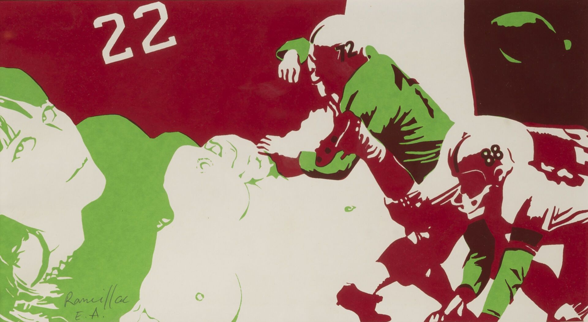 BERNARD RANCILLAC (1931-2021) 组成。

纸上彩色石版画，左下角有签名并注明 "EA"。

18 x 32厘米（展出）。



法国&hellip;