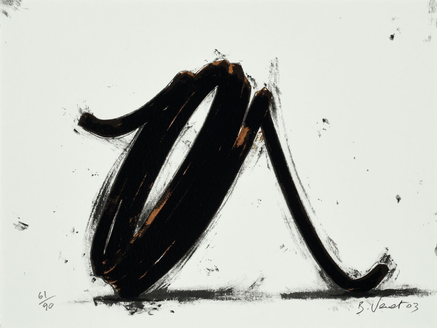 Bernar VENET (1941) Indeterminate line, 2003. 

Lithograph in colors on paper, s&hellip;