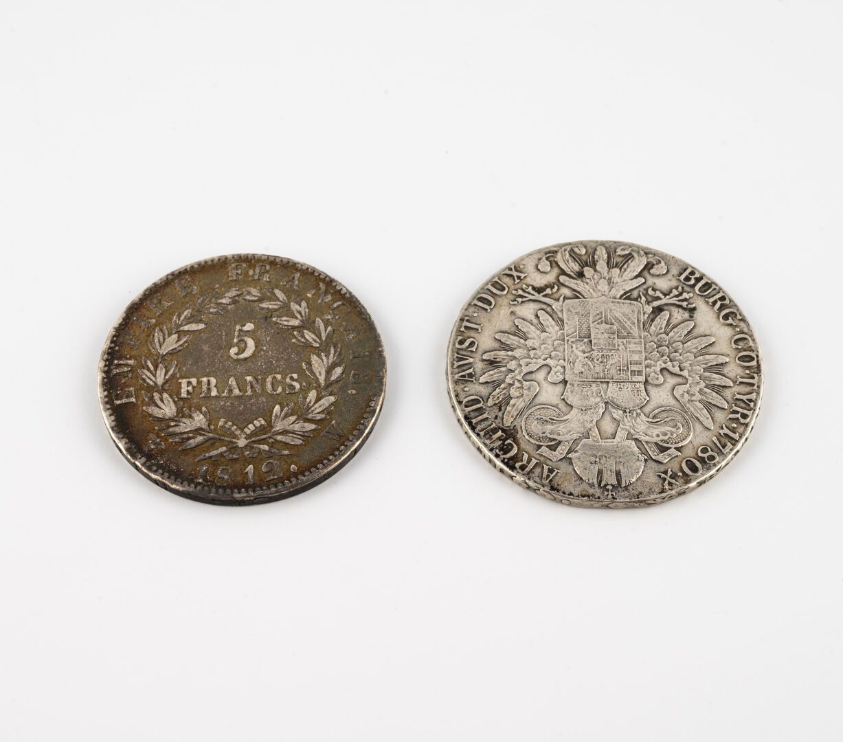Null Lot comprenant : 

- FRANCE, 5 francs argent, Napoléon tête laurée, 1812 W &hellip;