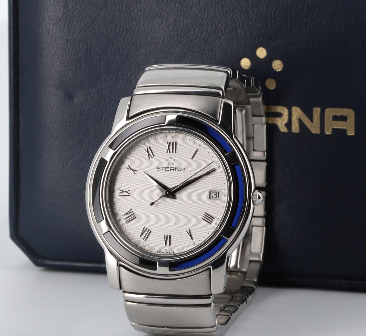 ETERNA "Galaxis" ref. 3106-41s vers 2000 Extra-flat stainless steel wristwatch, &hellip;