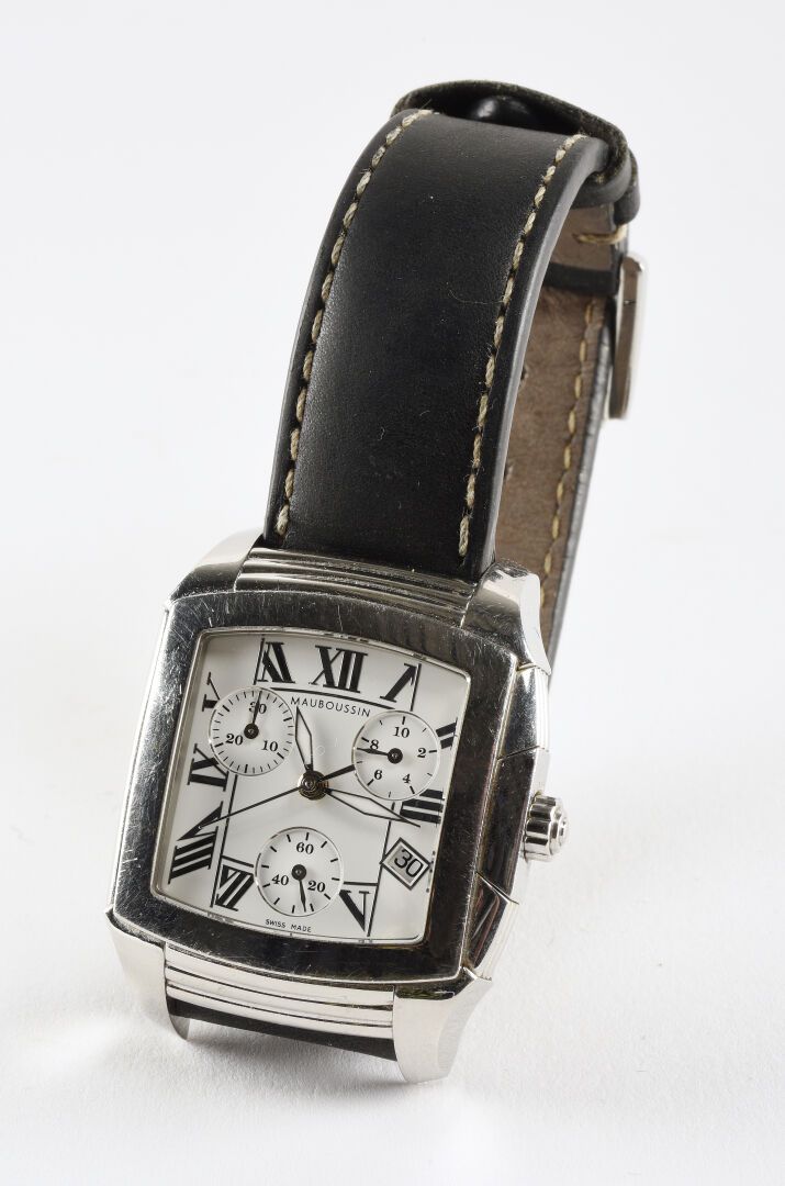 MAUBOUSSIN "Délicieuse" circa 2000.

Steel wristwatch, large tonneau case with t&hellip;