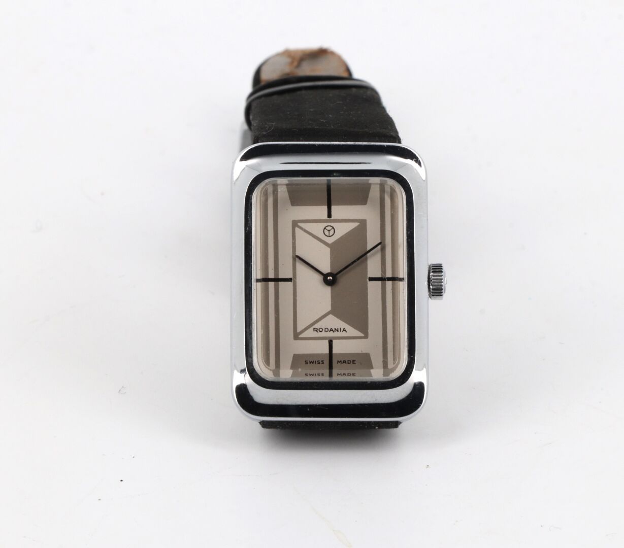 RODANIA ref. 2786.5 vers 1970 Stainless steel wristwatch, rectangular case with &hellip;