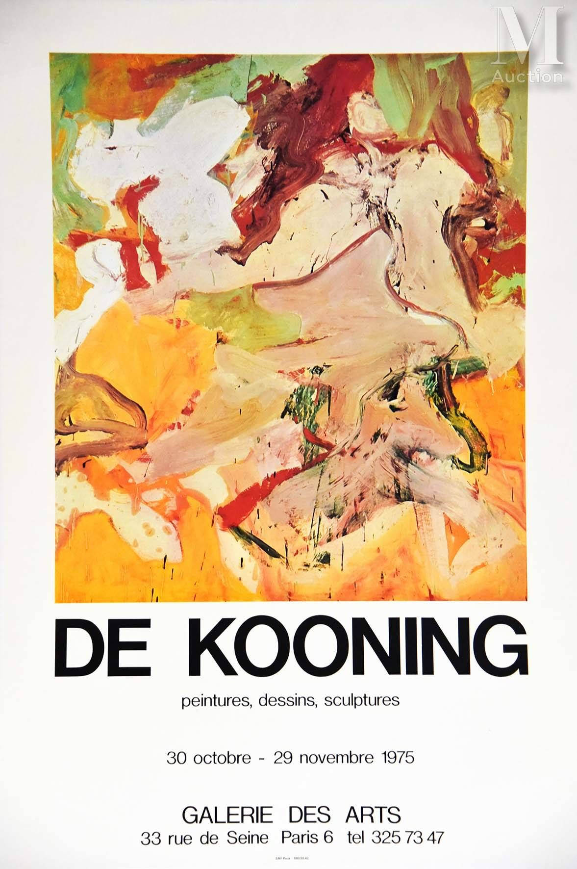 KOONING WILLEM de De Kooning Peintures, dessins, sculptures. 1975. Galerie des A&hellip;