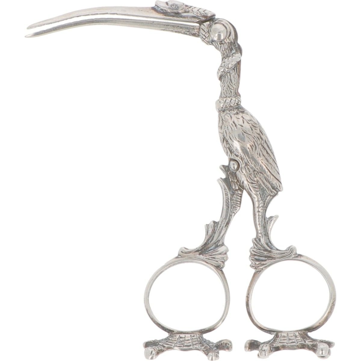 Diaper pliers (also called umbilical pliers) in the shape of a stork standing on&hellip;