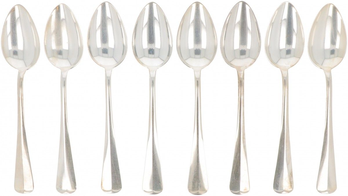 (8) piece set dinner spoons "Haags Lofje" silver. Model: "Haags Lofje". Netherla&hellip;